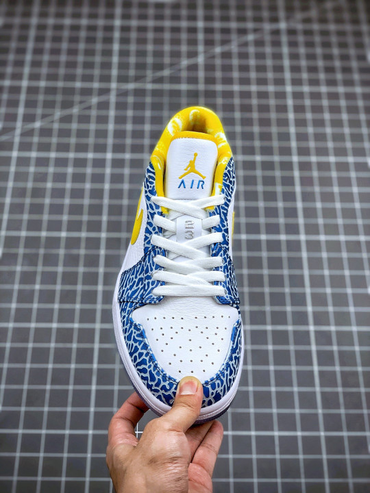 Air jordan 1 retro low west coast white/varsity maize-university blue