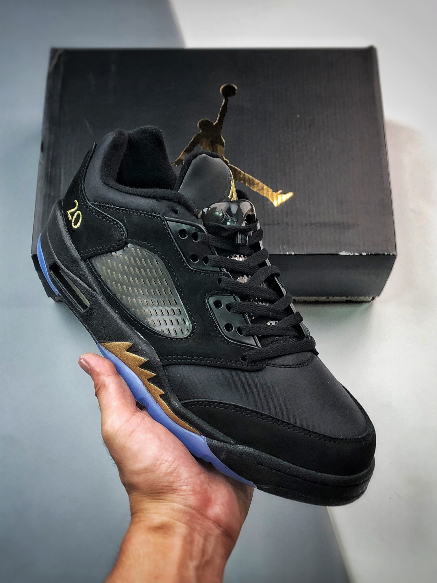 Air jordan 5 low wingsblack/metallic gold dj1094-001