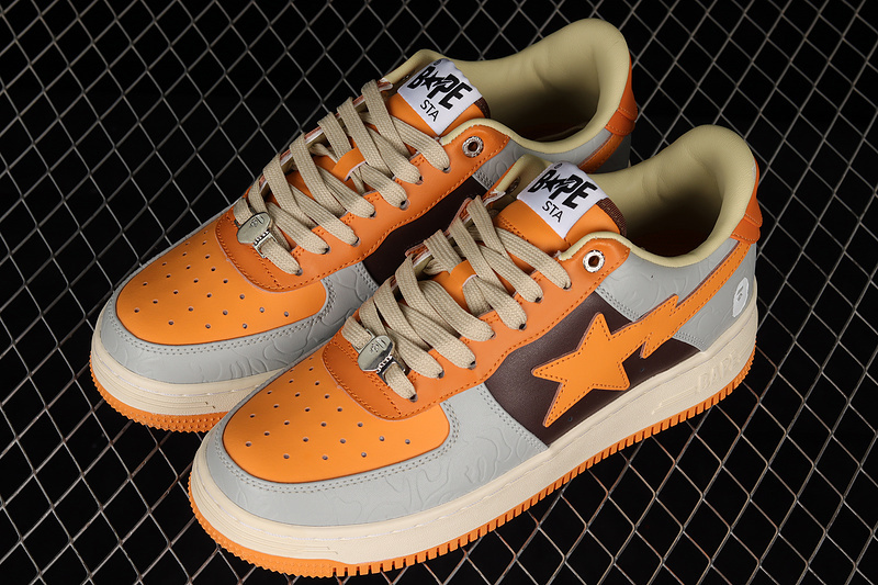 Bape sta low brownlight grey/white-orange