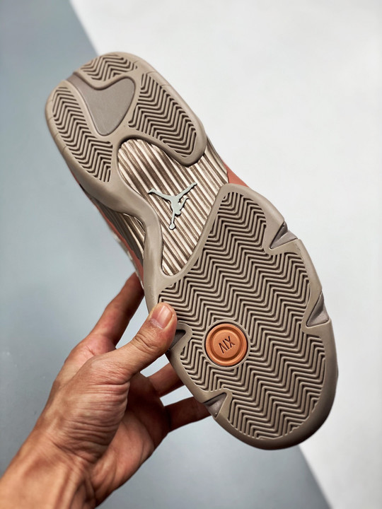 Clot x air jordan 14 low sepia stone/terra blush-desert sand