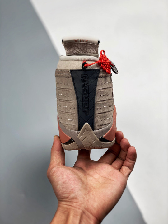Clot x air jordan 14 low sepia stone/terra blush-desert sand
