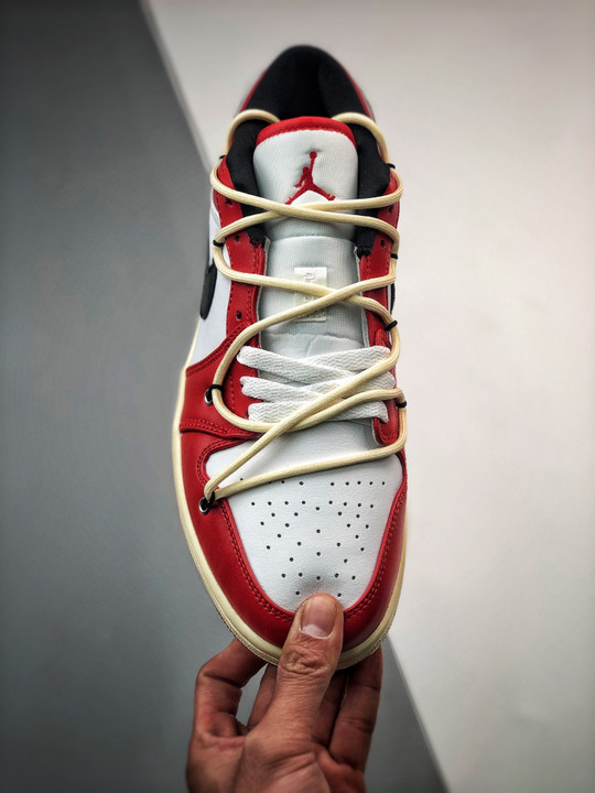 Custom air jordan 1 low chicago red white