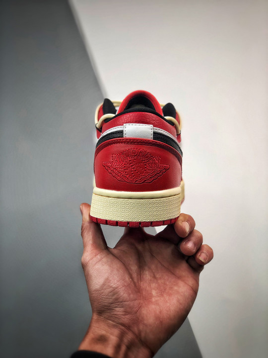 Custom air jordan 1 low chicago red white
