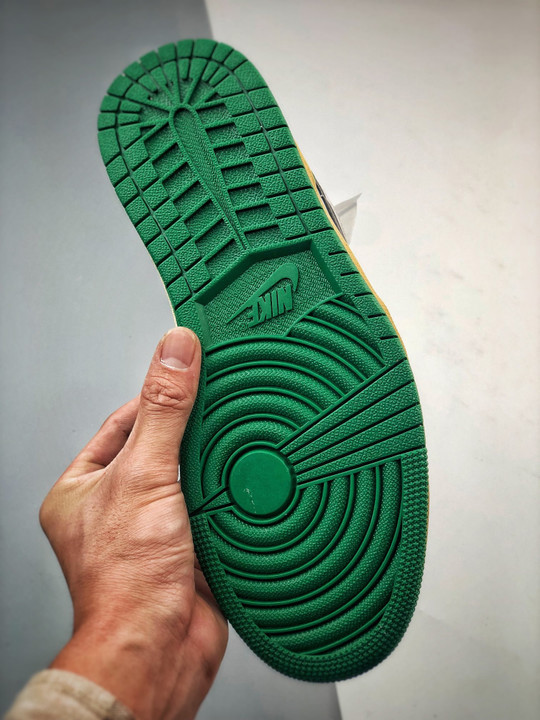 Custom air jordan 1 low pine green white