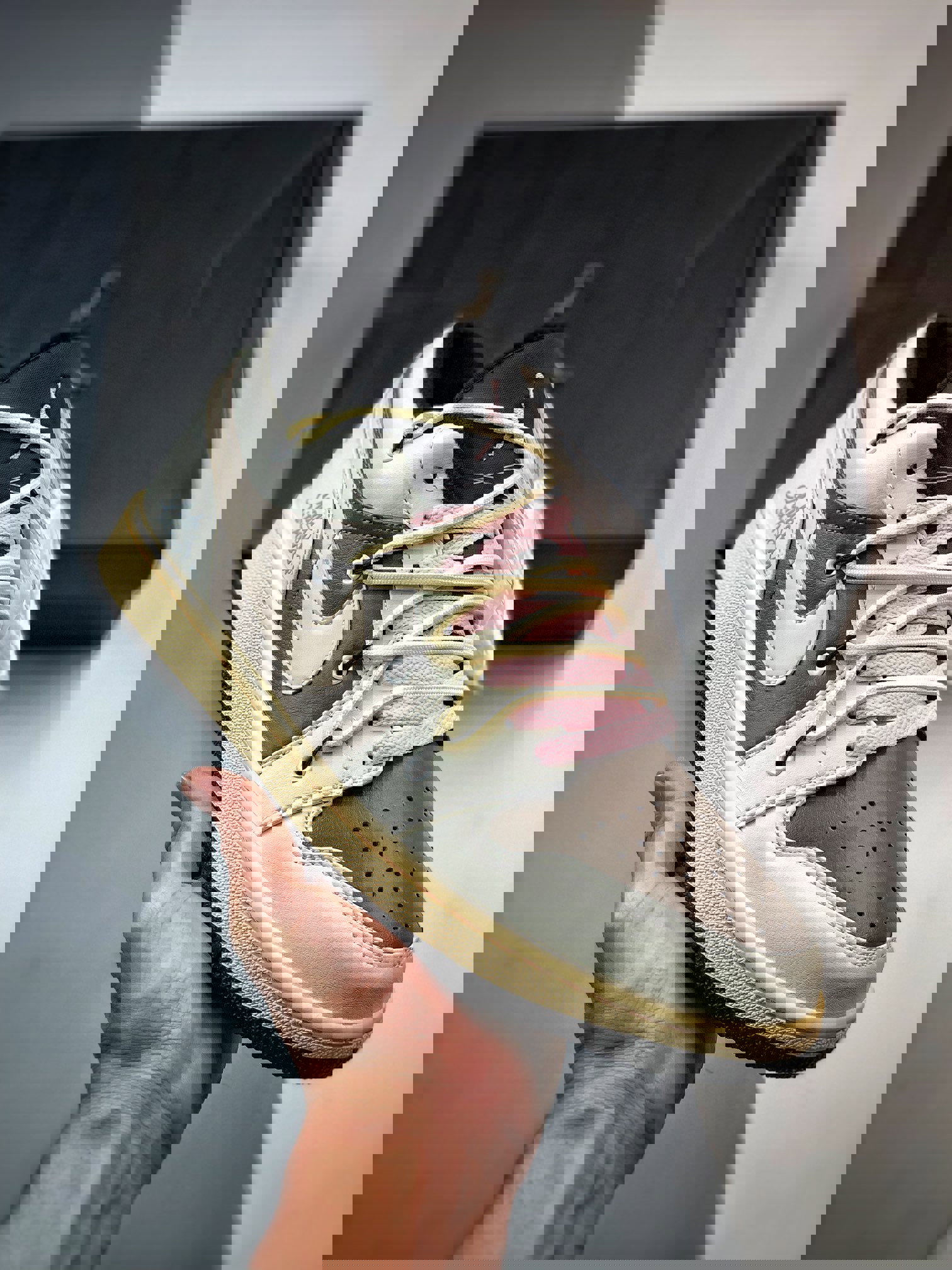 Custom air jordan 1 low white brown