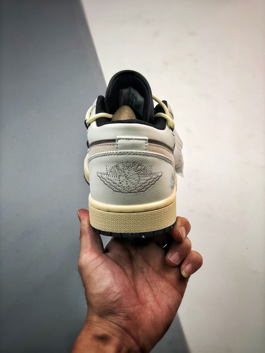 Custom air jordan 1 low white brown