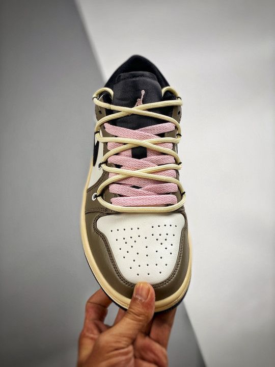 Custom air jordan 1 low white brown black