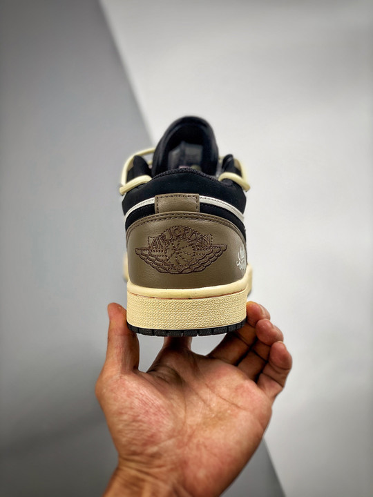 Custom air jordan 1 low white brown black