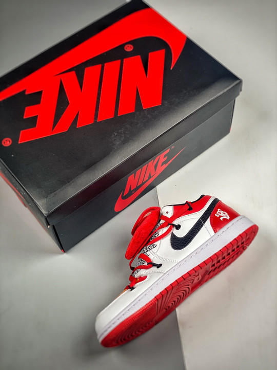 Custom air jordan 1 low white gym red