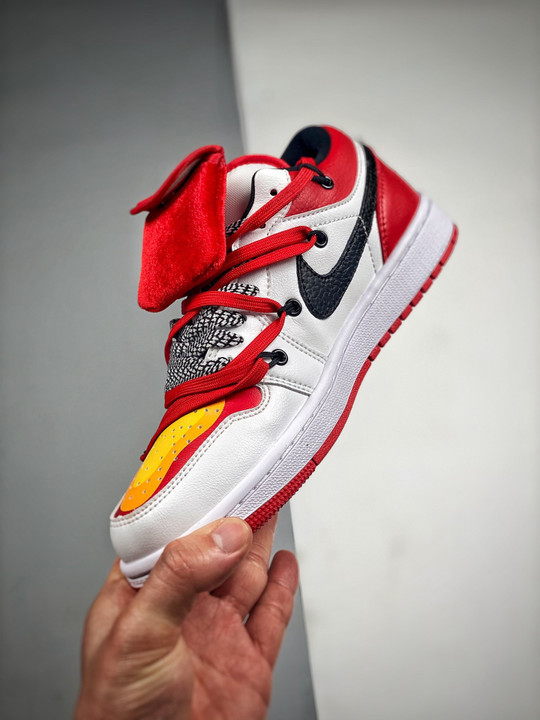 Custom air jordan 1 low white gym red