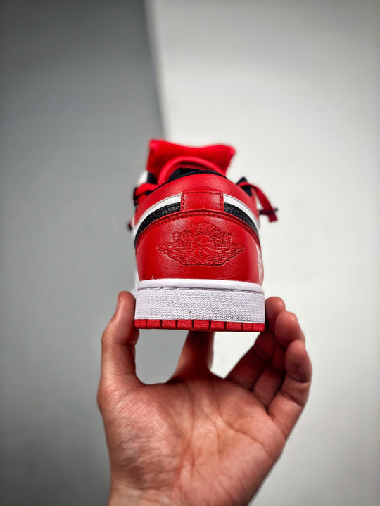 Custom air jordan 1 low white gym red