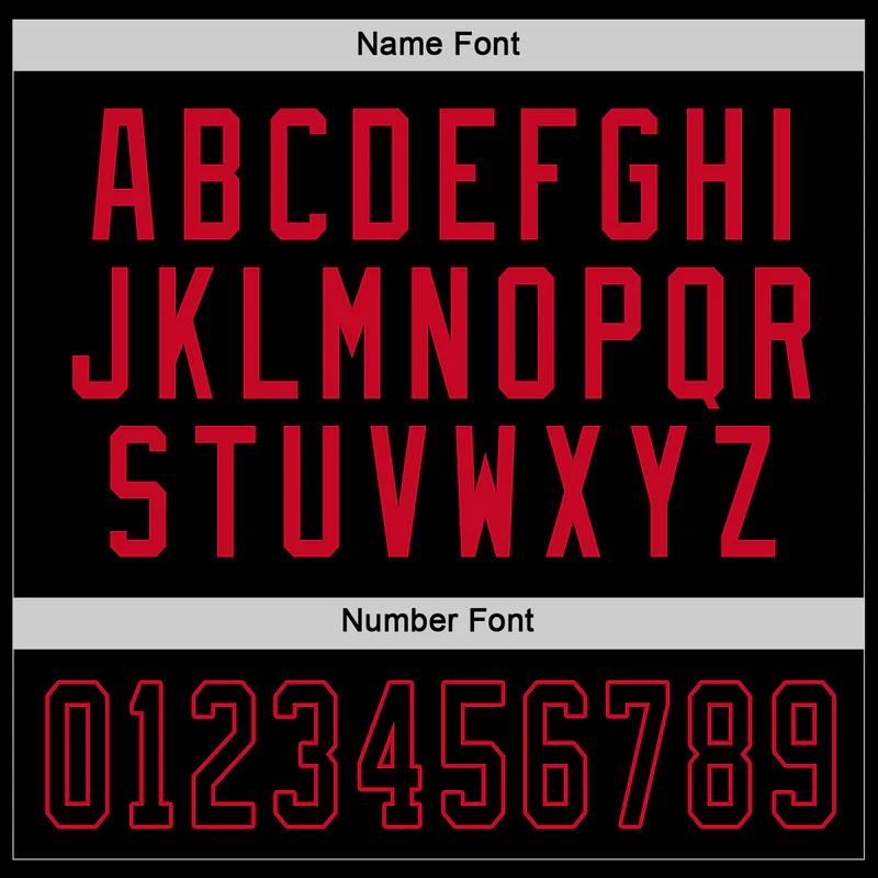 Custom black black-red hockey jersey