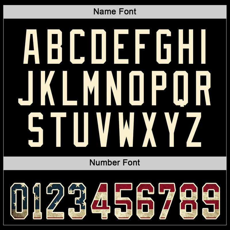 Custom black vintage usa flag-cream hockey jersey