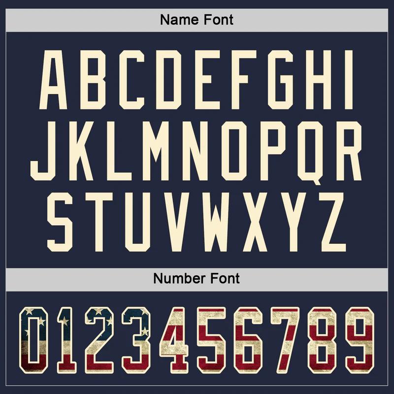 Custom navy vintage usa flag-cream hockey jersey