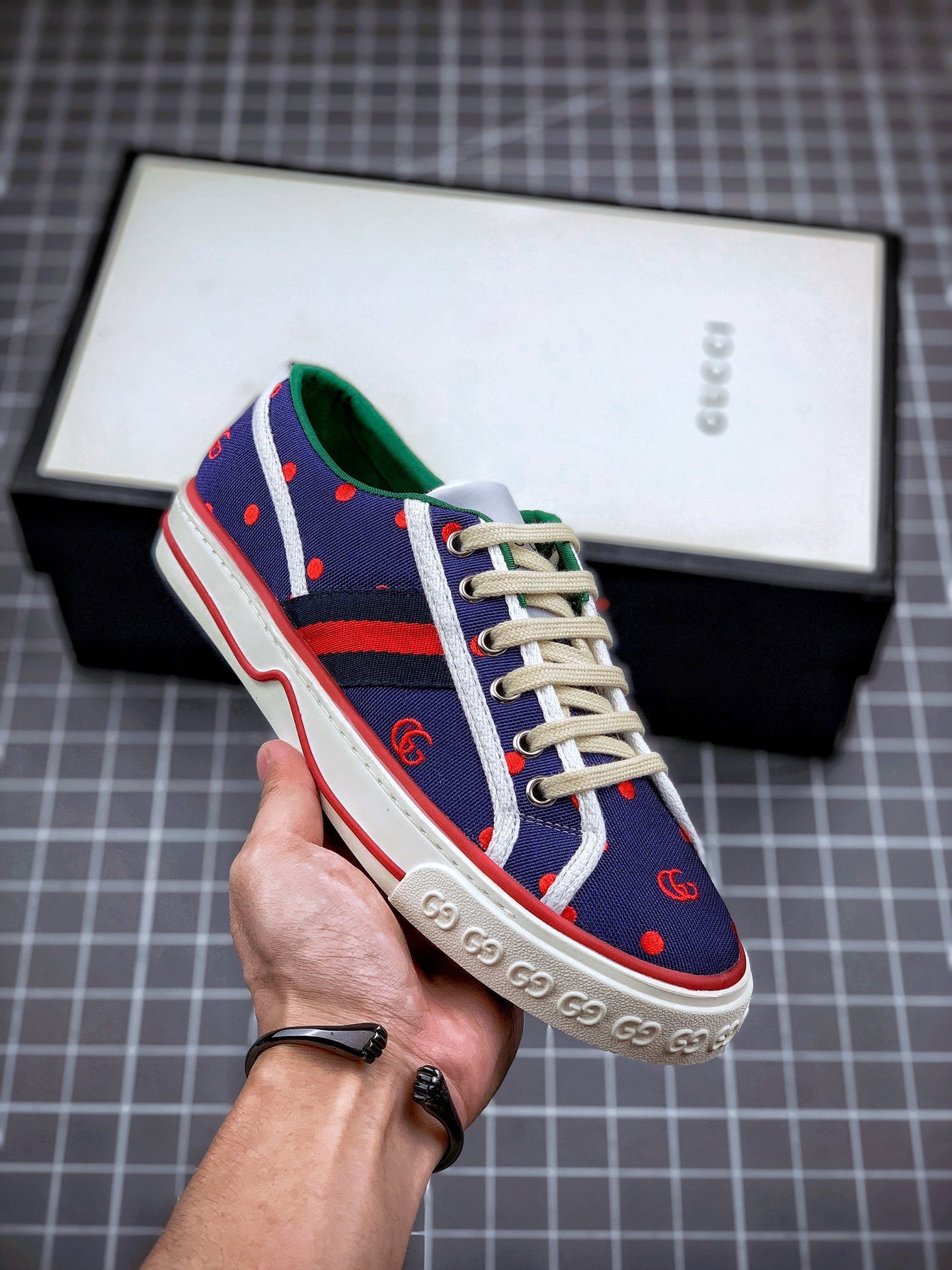 Gucci tennis 1977 gg canvas gt-00ue6lbvri