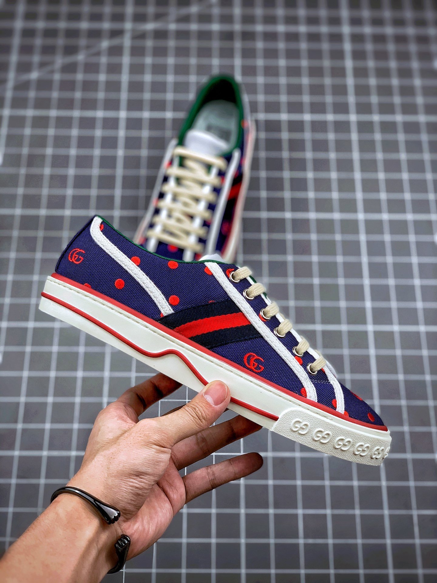 Gucci tennis 1977 gg canvas gt-00ue6lbvri