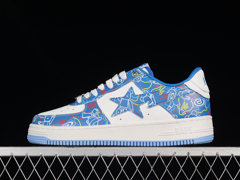 Human made bape sta sk8 to nigo blue/white/multi-color