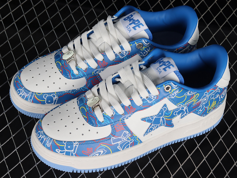 Human made bape sta sk8 to nigo blue/white/multi-color