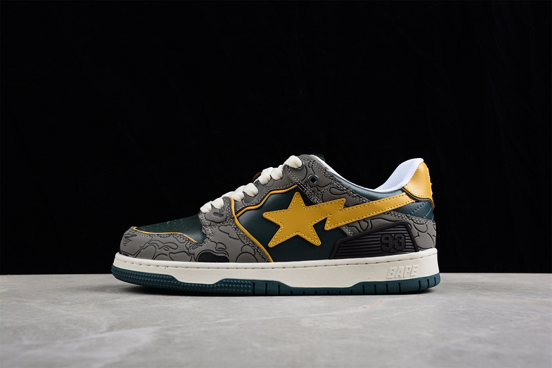 Human made bape sta sk8 to nigo grey/green/yellow-black