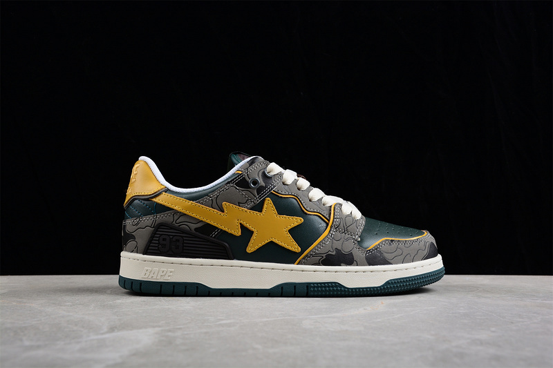 Human made bape sta sk8 to nigo grey/green/yellow-black