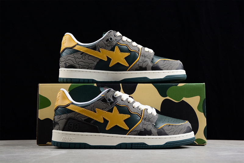 Human made bape sta sk8 to nigo grey/green/yellow-black