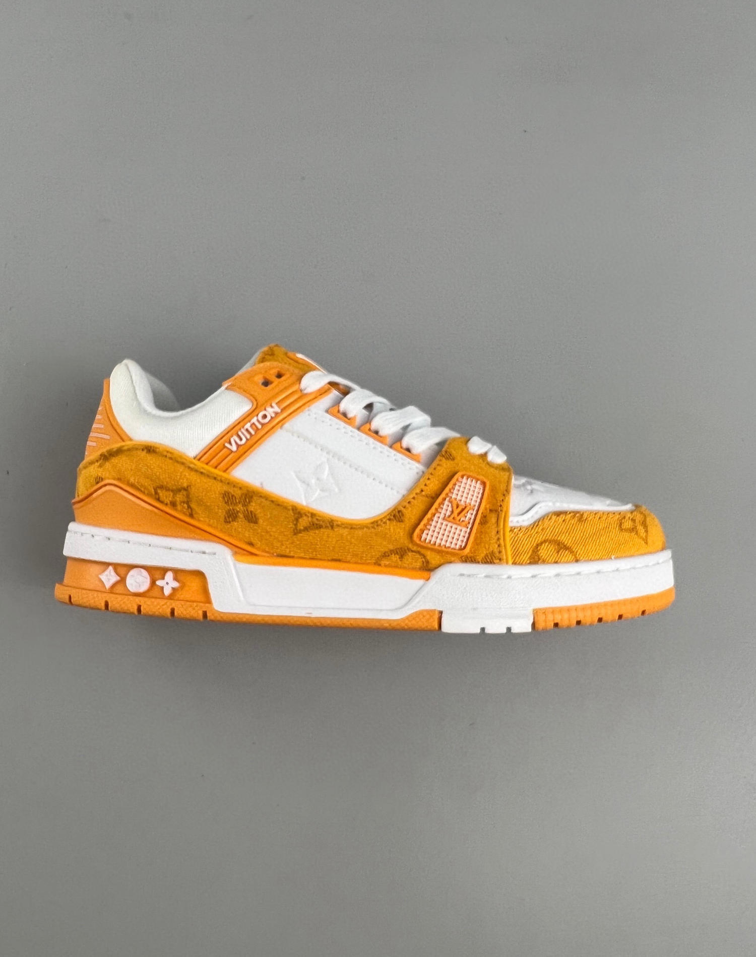 Louis vuitton lv trainer sneaker orange denim