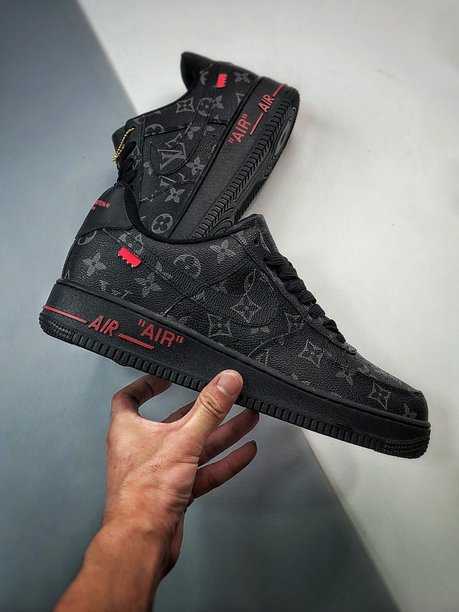 Louis vuitton nike air force 1 low all black monogram -000takrcrv5