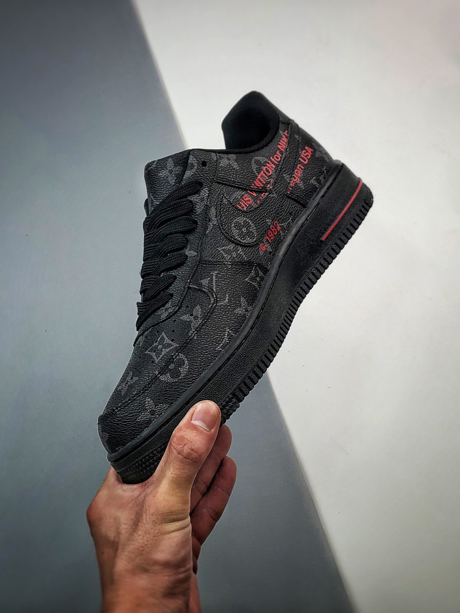 Louis vuitton nike air force 1 low all black monogram -000takrcrv5