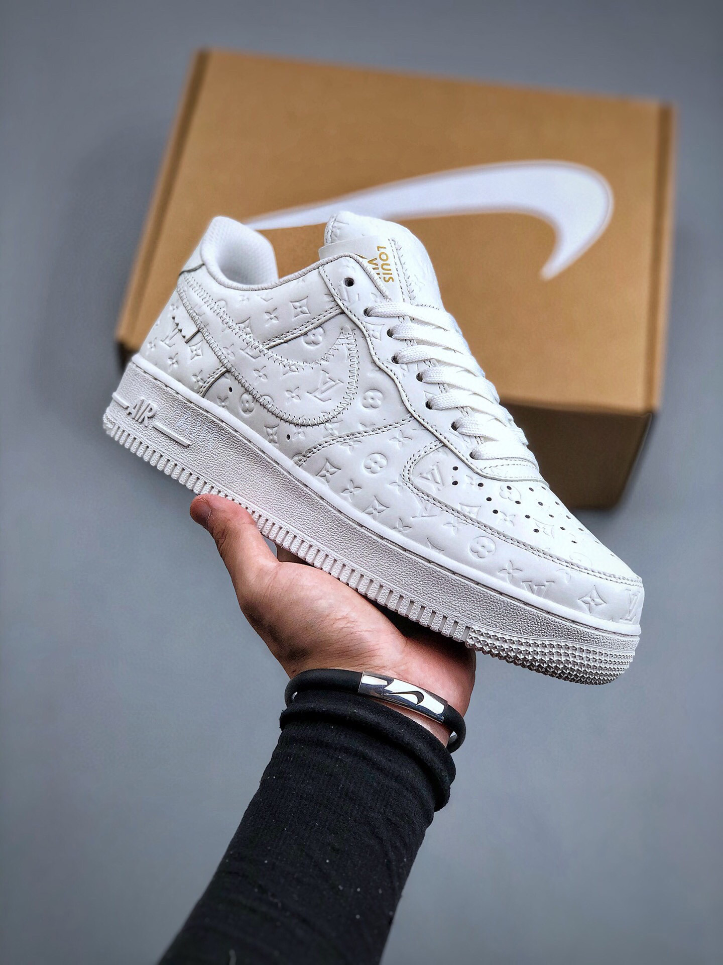 Louis vuitton nike air force 1 low all white lv monogram -000egcrivyy