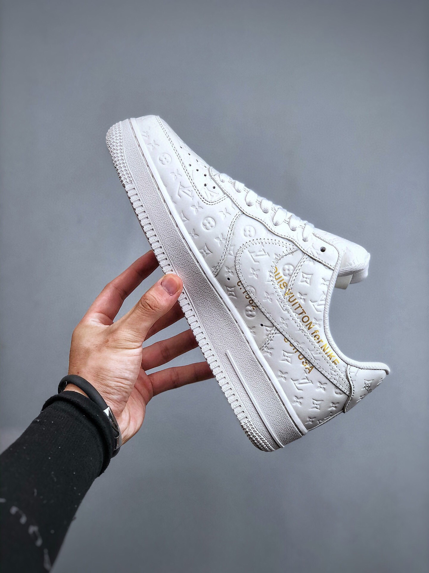 Louis vuitton nike air force 1 low all white lv monogram -000egcrivyy