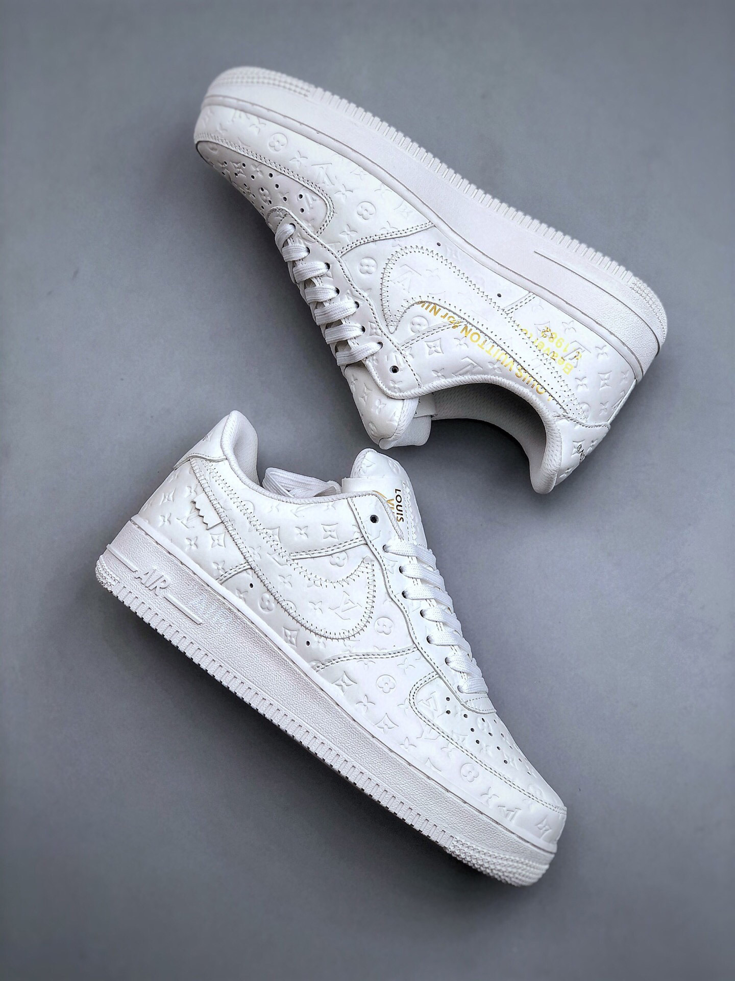 Louis vuitton nike air force 1 low all white lv monogram -000egcrivyy