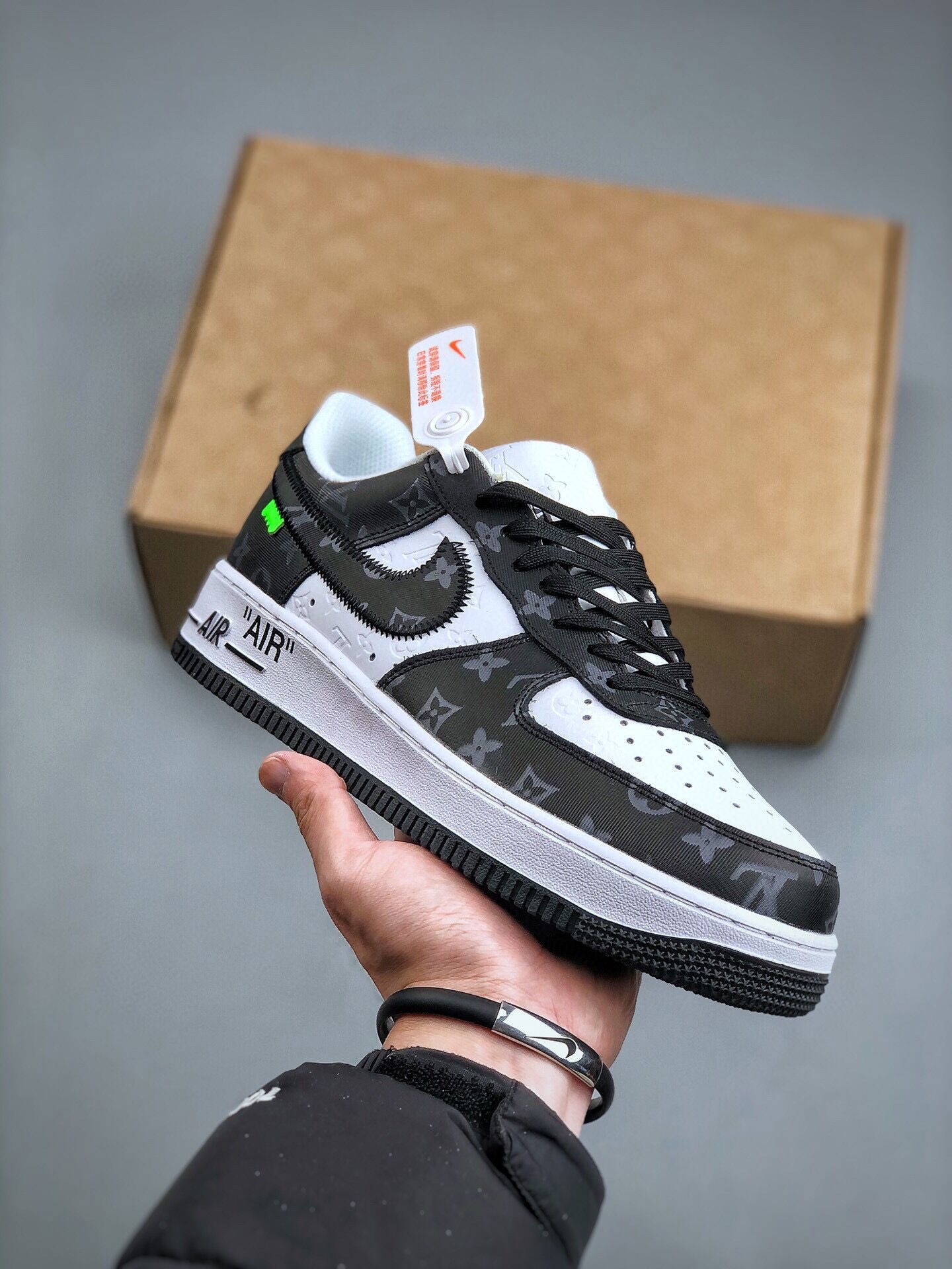 Louis vuitton nike air force 1 low black white -000quaeflla