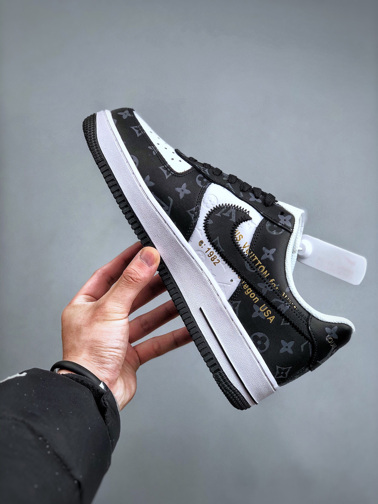 Louis vuitton nike air force 1 low black white -000quaeflla