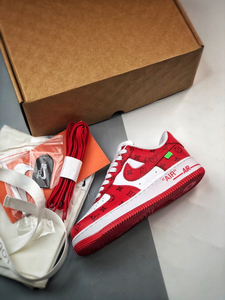 Louis vuitton nike air force 1 low by virgil abloh white red -000kzpkgmwv