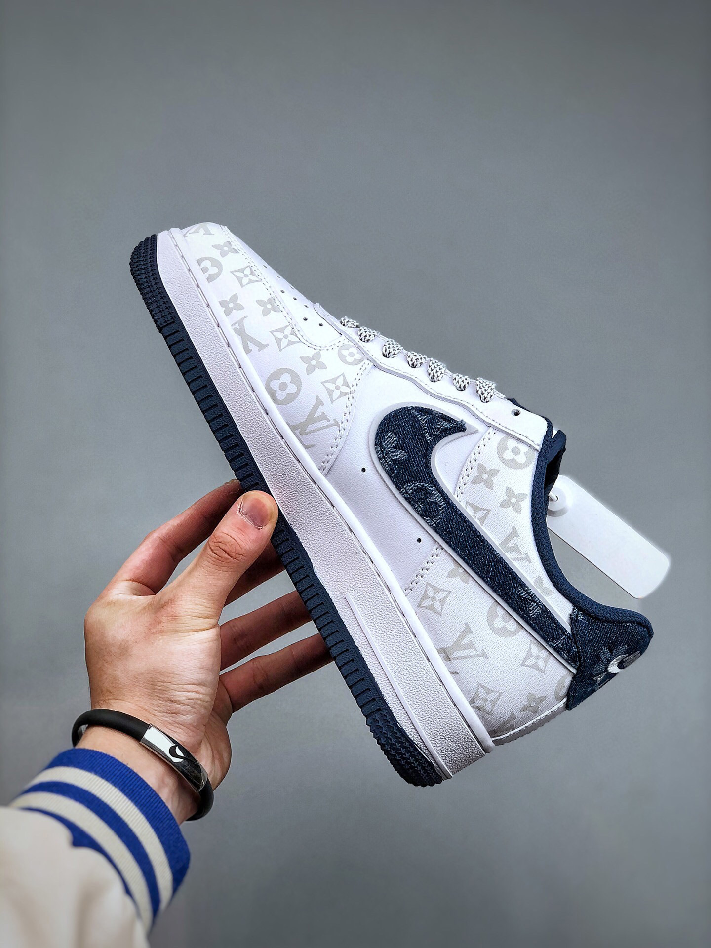 Louis vuitton nike air force 1 low dark jean white monogram -000ztxmfh5d