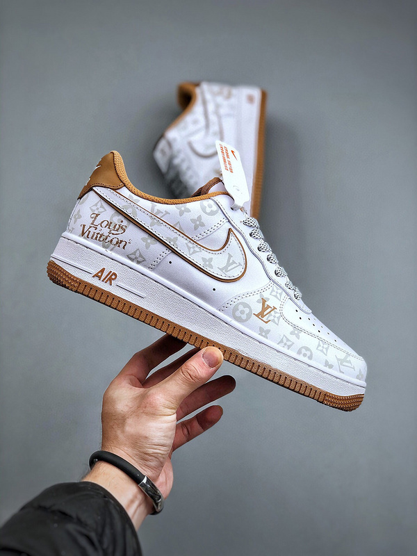 Louis vuitton nike air force 1 low orange brown monogram -000vp3btztx