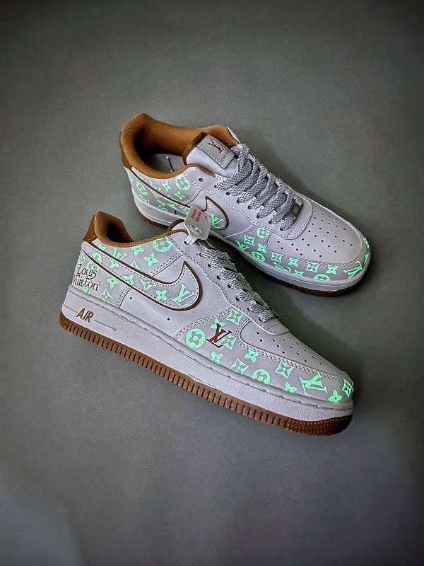 Louis vuitton nike air force 1 low orange brown monogram -000vp3btztx