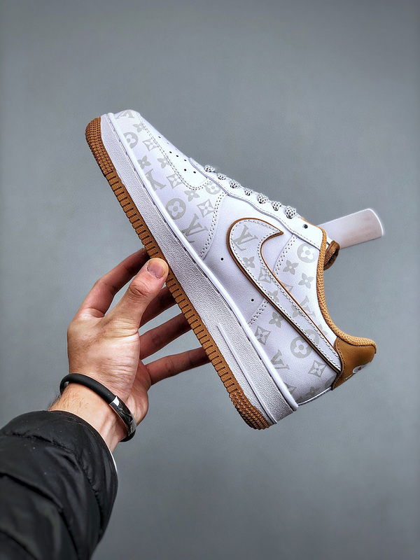 Louis vuitton nike air force 1 low orange brown monogram -000vp3btztx