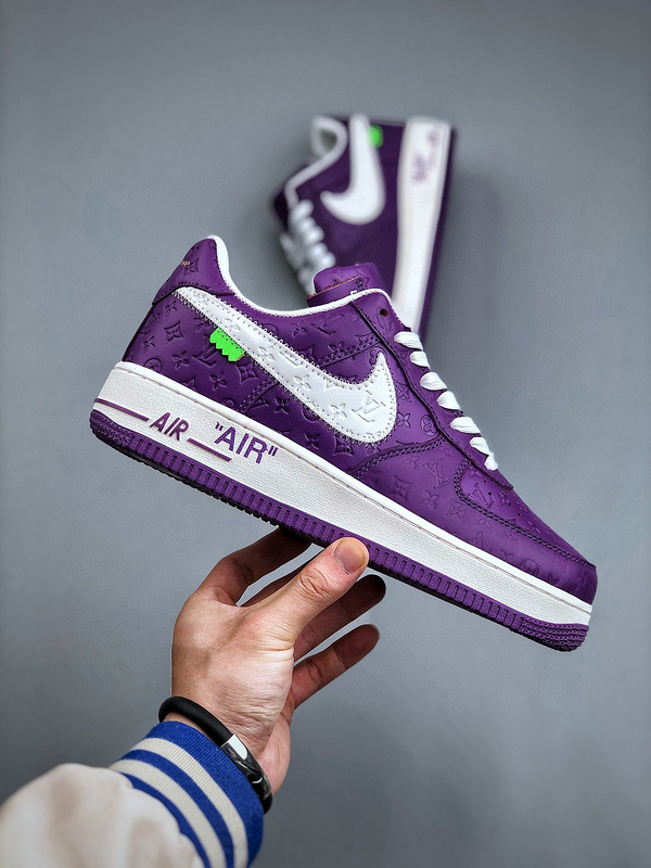 Louis vuitton nike air force 1 low purple white monogram -000c1r1ghci
