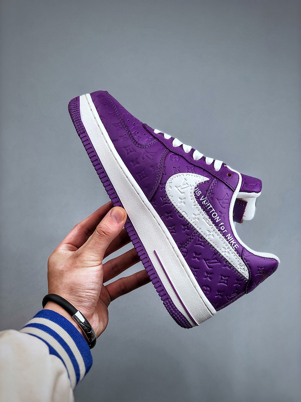 Louis vuitton nike air force 1 low purple white monogram -000c1r1ghci