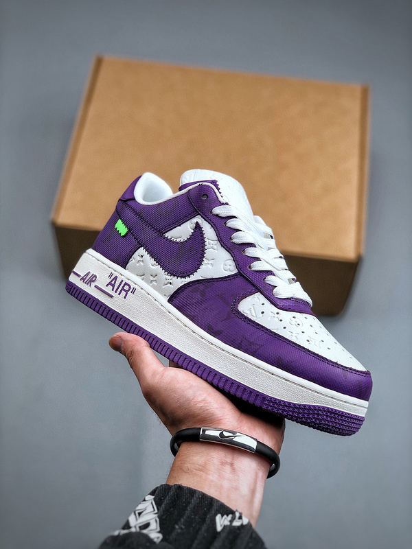 Louis vuitton nike air force 1 low purple white monogram -000rrapfdhl