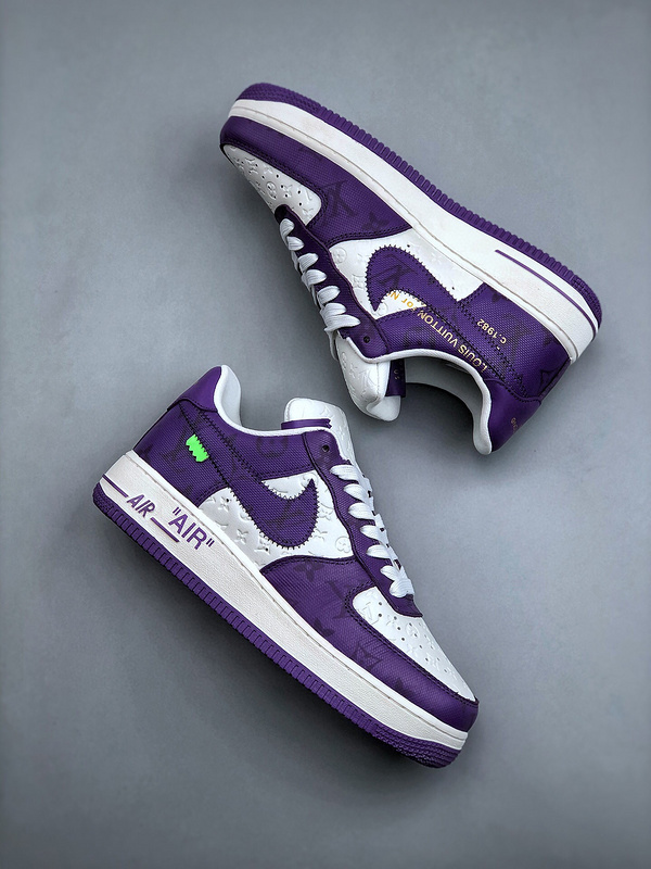 Louis vuitton nike air force 1 low purple white monogram -000rrapfdhl