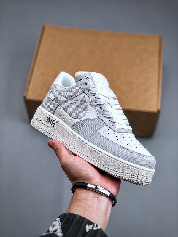 Louis vuitton nike air force 1 low space grey white monogram -0003fegc0ge