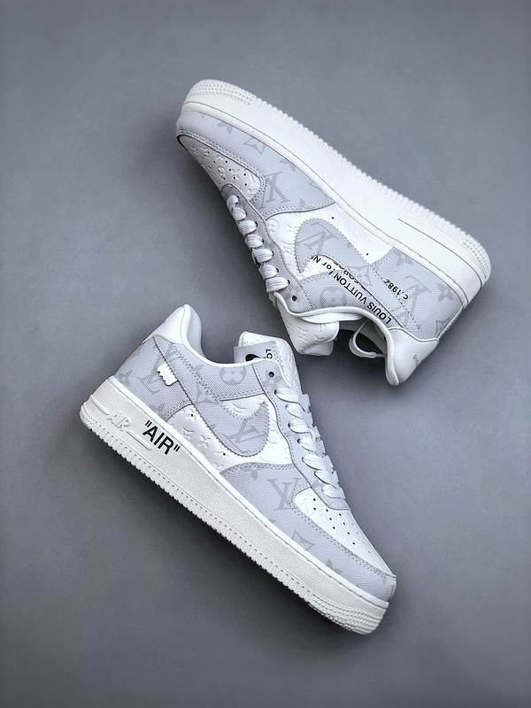Louis vuitton nike air force 1 low space grey white monogram -0003fegc0ge