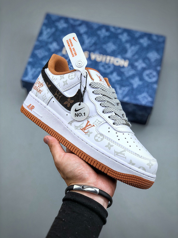 Louis vuitton nike air force 1 low white brown -000cwjvk7lx