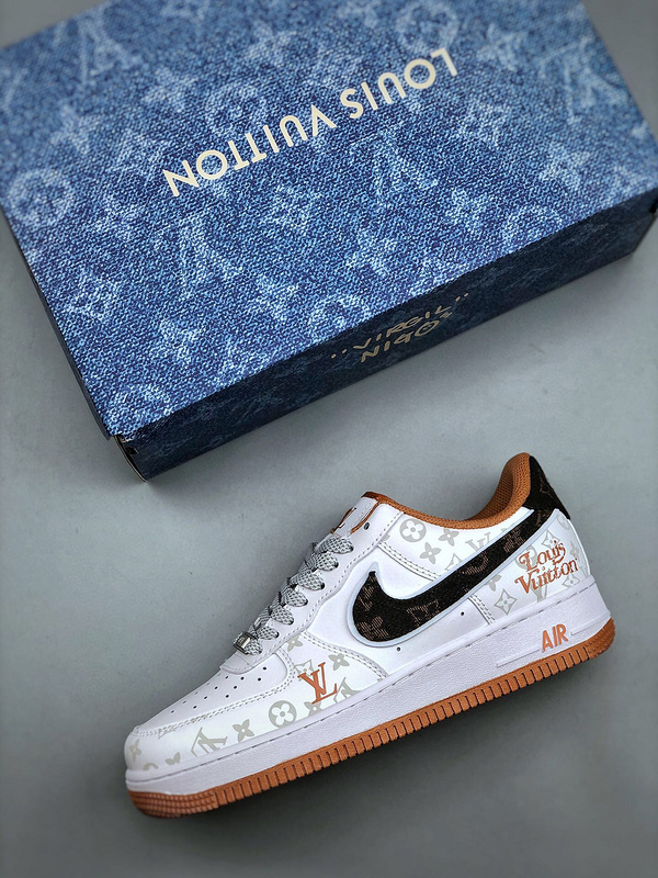 Louis vuitton nike air force 1 low white brown -000cwjvk7lx