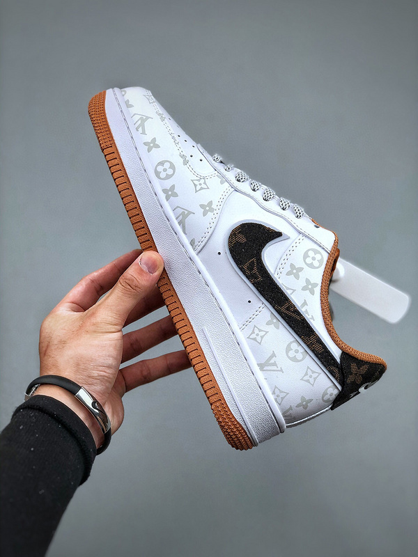 Louis vuitton nike air force 1 low white brown -000cwjvk7lx
