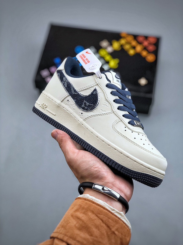 Louis vuitton nike air force 1 low white dark jean -000pn00butp