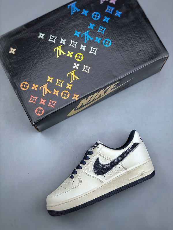 Louis vuitton nike air force 1 low white dark jean -000pn00butp