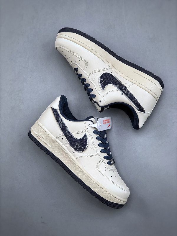Louis vuitton nike air force 1 low white dark jean -000pn00butp